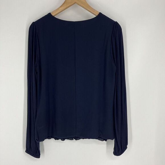 Boden Top Size 6 Womens Navy Tori Star Embroidered Shirt Long Sleeve Stretch - Picture 4 of 7